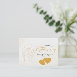 Elegante gouden Moederdag kaart Notitiekaartje