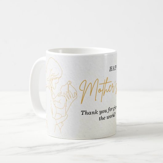 Elegante gouden Moederdag Koffiemok (Voorkant links)