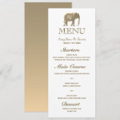 Elegante Gouden Monogram Bruiloft Menu (Voorkant / Achterkant)