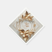 Elegante gouden monogram bruiloft servet (Hoek)