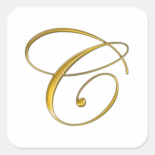 Elegante Gouden Monogram C Stickers (Voorkant)