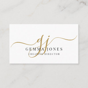 Elegante Gouden Monogram Creatief Directeur Handte Visitekaartje