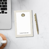 Elegante Gouden Monogram Crème Witte Leer Look Post-it® Notes