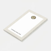 Elegante Gouden Monogram Crème Witte Leer Look Post-it® Notes (Schuin)