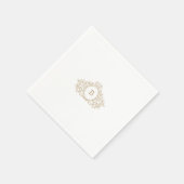 Elegante Gouden Monogram Crest Custom Wedding Servet (Hoek)