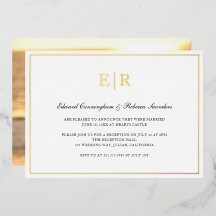 Elegante gouden monogram formele huwelijksreceptie