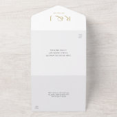 Elegante gouden monogram foto trouwdatum all in one uitnodiging (Buitenkant)