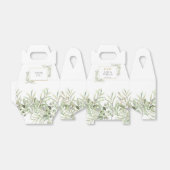 Elegante gouden monogram groen bruiloft bedankdoosjes (Uitgevouwen)