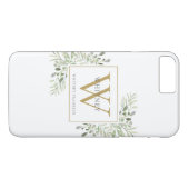 Elegante Gouden Monogram Groene Moderne Case-Mate iPhone Case (Achterkant (Horizontaal))