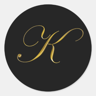 Elegante gouden monogram K enveloppe zegel