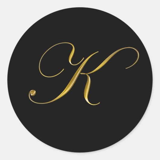Elegante gouden monogram K enveloppe zegel (Voorkant)