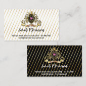 Elegante Gouden Monogram Mode Zakelijke Visitekaar Visitekaartje (Voorkant / Achterkant)