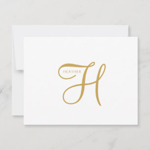Elegante Gouden Monogram Notitiekaartje