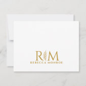 Elegante Gouden Monogram Notitiekaartje (Voorkant)