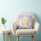 Elegante Gouden Monogram Parel- en Schubben Zeemee Kussen (Stoel)