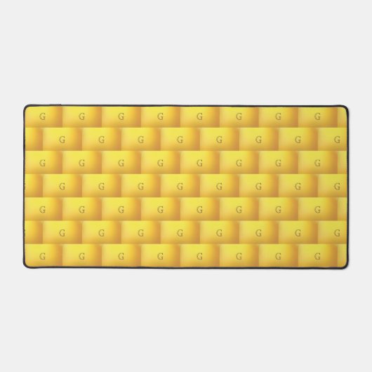 Elegante gouden monogram patroon bureau mat (Voorkant)