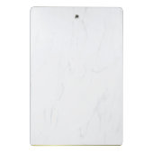 Elegante Gouden Monogram Professionele Witte Marme Mini Klembord (Achterkant)