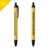 Elegante gouden monogram scriptnaam, stijlvol zwarte inkt pen