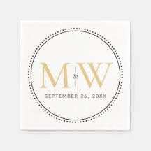 Elegante Gouden Monogram Trouwdag
