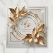 Elegante gouden monogram trouwgunstlabels bedankjes labels (Achterkant)