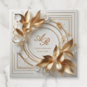 Elegante gouden monogram trouwgunstlabels bedankjes labels (Voorkant)