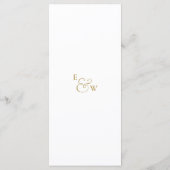 Elegante gouden monogram trouwkaart met bedankje menu (Achterkant)