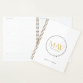 Elegante gouden monogram trouwplanner planner (Display)