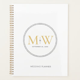 Elegante gouden monogram trouwplanner planner