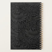 Elegante Gouden Monogram Zwarte Bloem 2026 Planner (Achterkant)