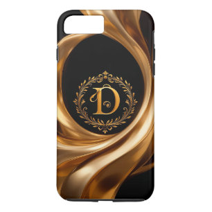 Elegante gouden monogramletter D iPhone 8/7 Plus Hoesje