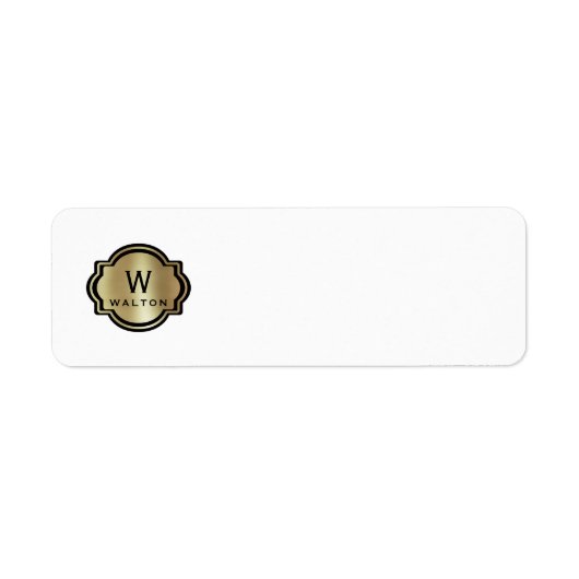 Elegante gouden monogrammaplabels etiket (Voorkant)
