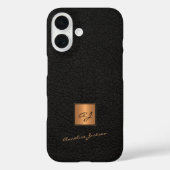Elegante gouden monogrammatische scriptnaam zwart  Case-Mate iPhone case (Achterkant)