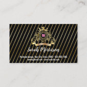 Elegante gouden monogrammode visitekaart visitekaartje (Achterkant)