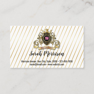 Elegante gouden monogrammode visitekaartkaart visitekaartje
