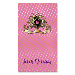 Elegante gouden monogrammode zakelijke kaart magnetisch visitekaartje