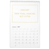 Elegante Gouden Moppige Quote Kalender 2026 (Jan 2027)