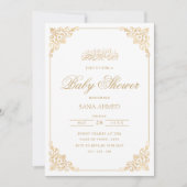 Elegante  Gouden Moslim Baby shower Partij Kaart (Voorkant)