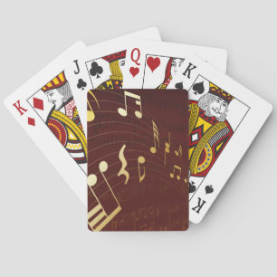 Elegante Gouden Muzieknoten Pokerkaarten