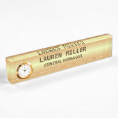 Elegante Gouden Naambord & Klok