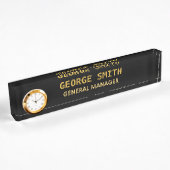 Elegante Gouden Naambord & Klok