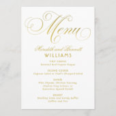 Elegante gouden namaakfolie kalligrafie script bru menu (Voorkant)