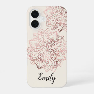 Elegante Gouden Natuur Mandala Hoesje voor Haar iPhone 16 Hoesje