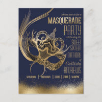 Elegante gouden Navy Masquerade Masker Sweet Sixte