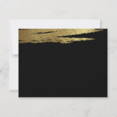 Elegante Gouden Nep Folie Borstel Zwarte Save the  Save The Date (Achterkant)