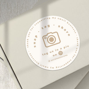 Elegante Gouden Neutrale Merk Business Bedankt  Ronde Sticker