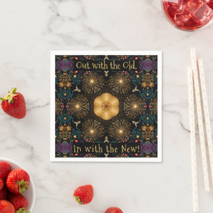 Elegante gouden Nieuwjaar Kaleidoscoop Servet