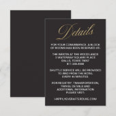 Elegante gouden nieuwjaarsbruiloft detailkaart kaart (Voorkant / Achterkant)