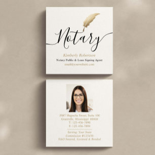 Elegante Gouden Notaris Kwil Calligrafie Vierkante Visitekaartje