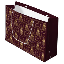 Elegante Gouden Notenkraker Kerst Damast Groot Cadeauzakje