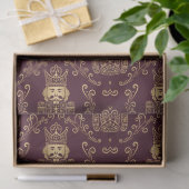 Elegante Gouden Notenkraker Kerst Damast Tissuepapier (Geschenk)